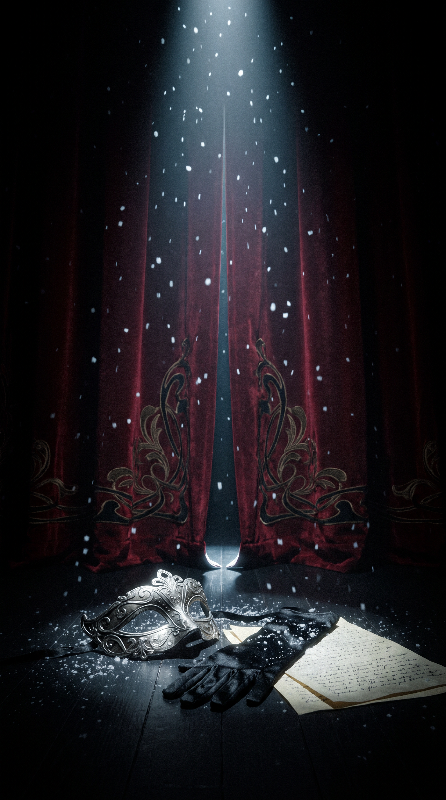 Intended use: closing "epilogue" slide background for a mysterious…