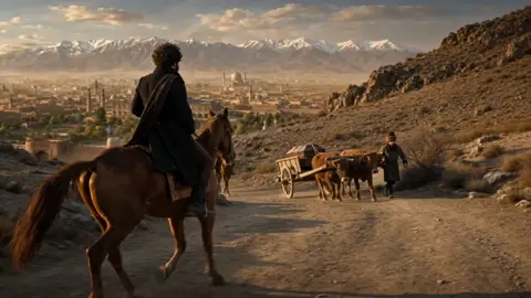 is the locked visual reference for the caravan — a wooden…