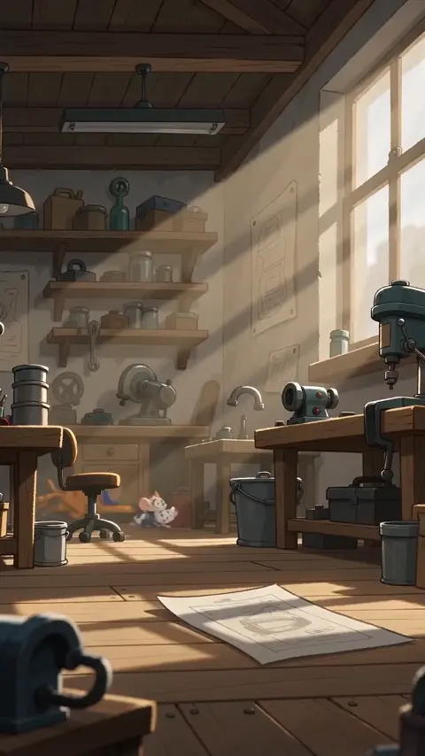 Modern 2D animated short, clean flat-color style with bold…