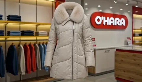 Female jacket (@image1): white puffer jacket with a fluffy…