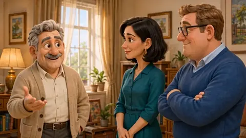 Create a 10-second fully stylized Pixar-like 3D animated…