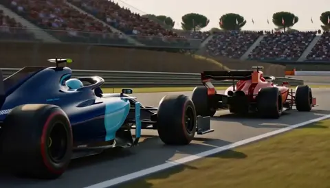 Создай 15-секундную фотореалистичную сцену гонки Circuit de…