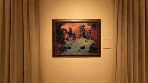 Replace only the painting that the people are looking at in…