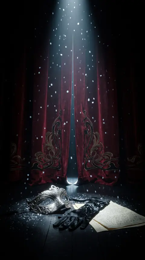Intended use: closing "epilogue" slide background for a mysterious…