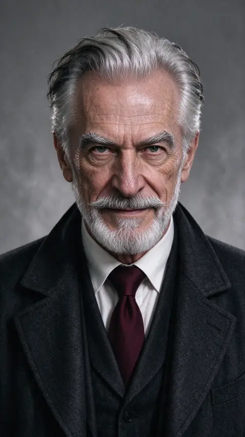 Create an entirely original fictional elderly scientist…